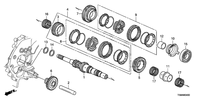 2014 Honda Civic MT Mainshaft (1.8L) Diagram