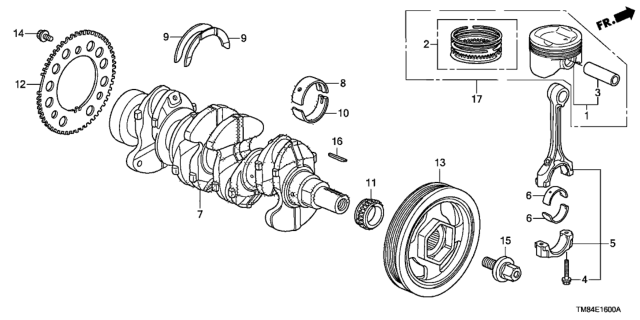 2011 Honda Insight Crankshaft - Piston Diagram