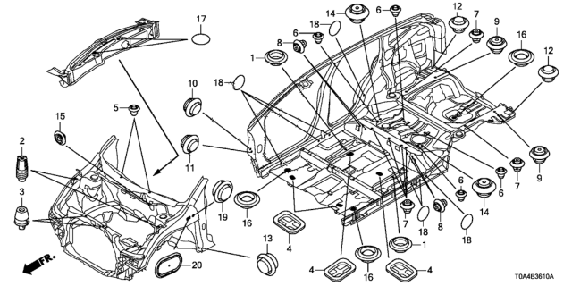 2013 Honda CR-V Grommet (Front) Diagram
