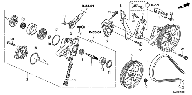 2012 Honda Accord P.S. Pump - Bracket (V6) Diagram