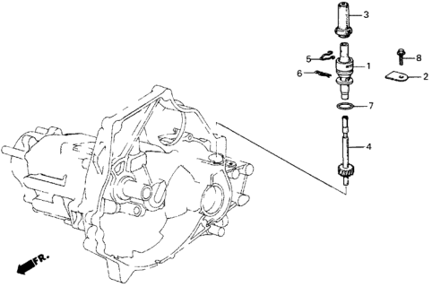 1987 Honda Civic MT Speedometer Gear Diagram