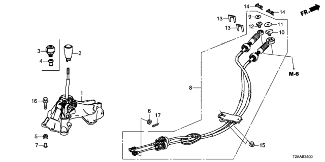 2017 Honda Accord Wire Complete, Change Diagram for 54310-T2A-A02