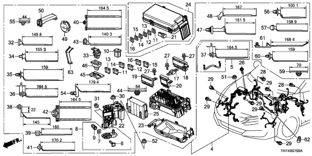 2020 Honda Clarity Fuel Cell Clip,Band Harn Diagram for 91542-SWY-003