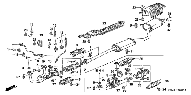 2003 Honda Pilot Exhaust Pipe Diagram