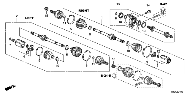 2013 Honda Civic Driveshaft - Half Shaft (1.8L) Diagram