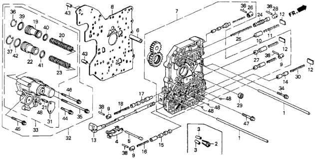 1991 Honda Accord AT Main Valve Body Diagram