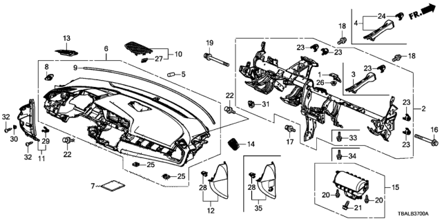 2020 Honda Civic Set, As Module Assembly Diagram for 77820-TBA-A81