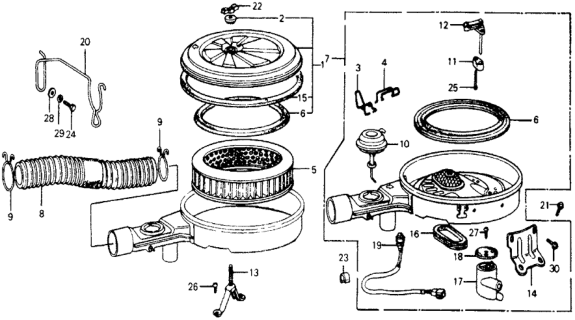 1977 Honda Accord Gasket, Cleaner Cover Diagram for 17258-671-000