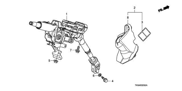 2010 Honda Fit Cover,Steering Joint Diagram for 53320-TF0-G00