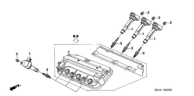 2007 Honda Accord Hybrid Ignition Coil - Spark Plug Diagram