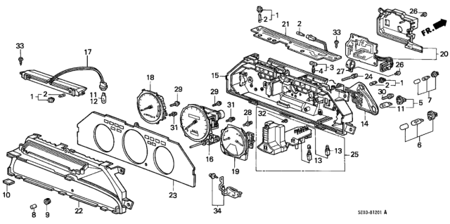 1988 Honda Accord Meter Components (NIPPON SEIKI) Diagram