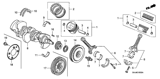 2008 Honda Odyssey Crankshaft - Piston Diagram