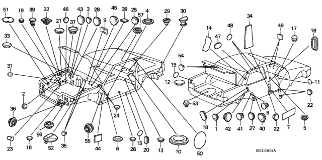 1987 Honda Accord Grommet - Plug Diagram