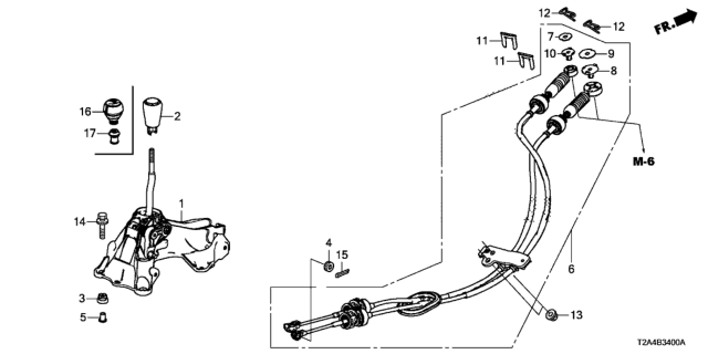 2014 Honda Accord Knob Comp*NH167L* Diagram for 54102-T2A-L01ZC