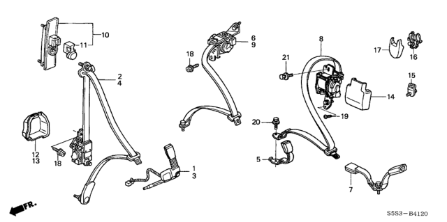2004 Honda Civic Plate Assy., Child Seat Anchor Diagram for 82410-S5S-E00