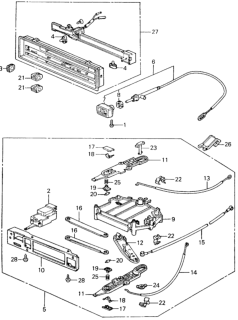 1981 Honda Civic Guide, Heater Control Diagram for 39389-SA4-000