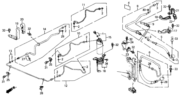 1988 Honda Civic Protector, Suction Pipe Diagram for 80366-SH3-A00