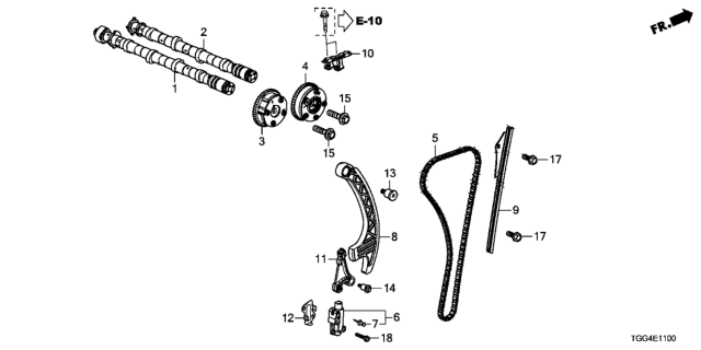 2019 Honda Civic Arm Comp,C-Chain Diagram for 14520-59B-003
