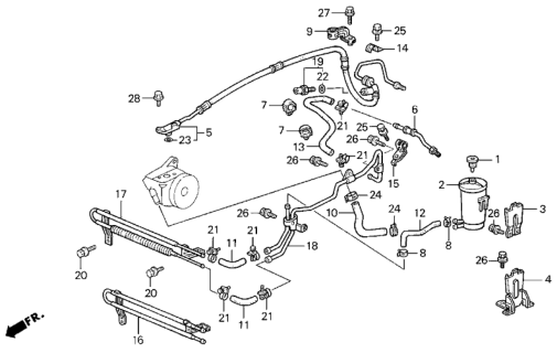 1994 Honda Accord Pipe, Power Steering Combination Diagram for 53779-SV4-010