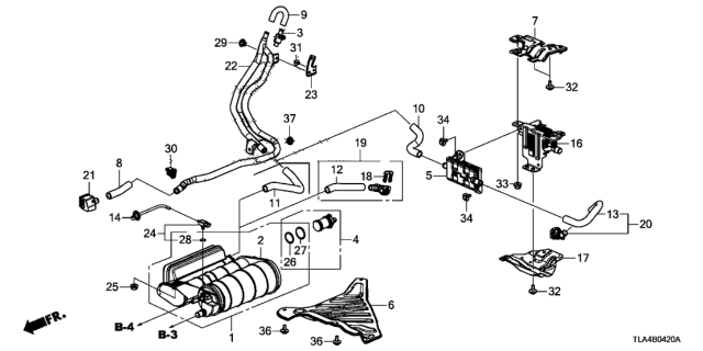 2019 Honda CR-V Tube C, Drain Diagram for 17374-TLC-A00