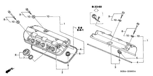 1999 Honda Odyssey Cover, RR. Cylinder Head Diagram for 12320-P8F-A00