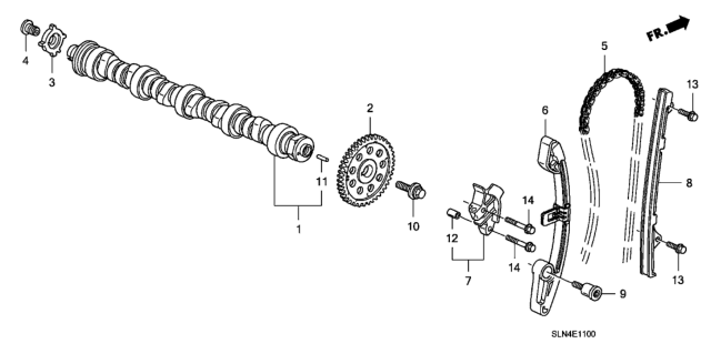 2007 Honda Fit Tensioner, Cam Chain Diagram for 14510-RME-A01