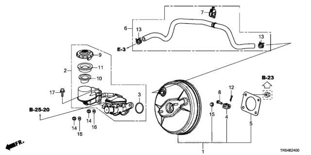 2015 Honda Civic Brake Master Cylinder  - Master Power Diagram