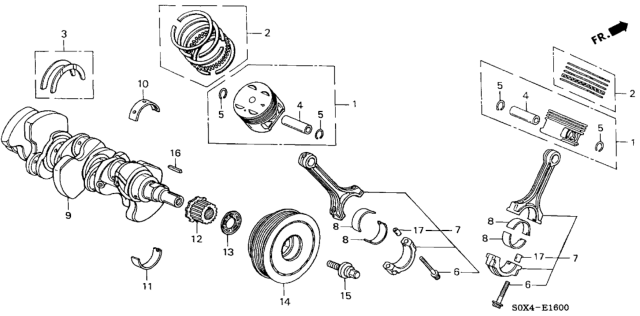 2000 Honda Odyssey Crankshaft Diagram for 13310-P8F-A00