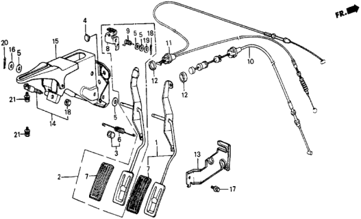 1987 Honda Civic Spring, Accelerator Pedal Diagram for 17814-SB6-000
