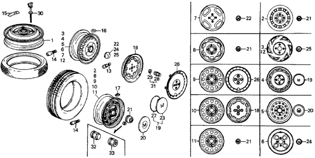 1987 Honda CRX Weight, Balance (25G) (Silver) Diagram for 44728-SE0-652