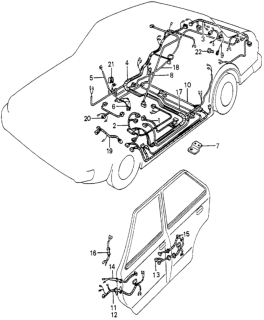 1980 Honda Accord Wire, R. Side Diagram for 32120-688-690