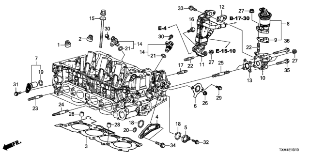 2021 Honda Insight Plate In, Cylinder Head Diagram for 12511-5P6-000