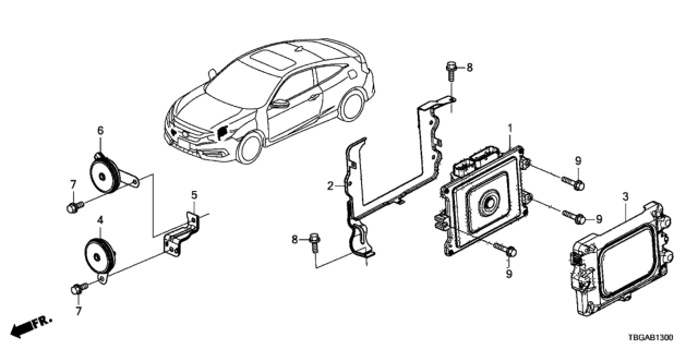 2020 Honda Civic Bracket Comp,Ecu Diagram for 37821-5AA-A00