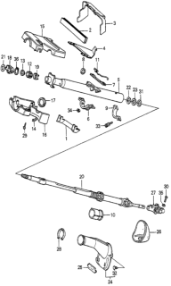 1985 Honda Accord Shaft, Steering Diagram for 53310-SA5-671