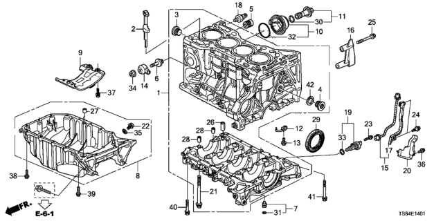 2015 Honda Civic Pan Assembly, Oil Diagram for 11200-RX0-A00