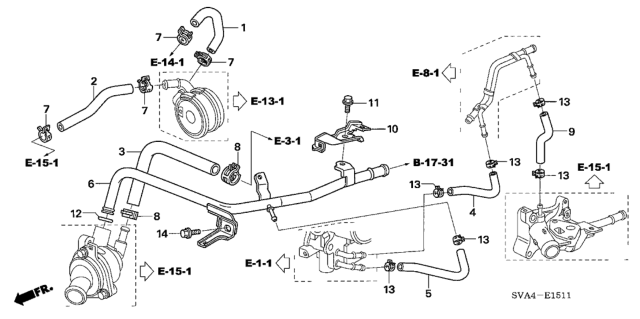 2009 Honda Civic Hose, Throttle Body Outlet Diagram for 19509-RRB-A00