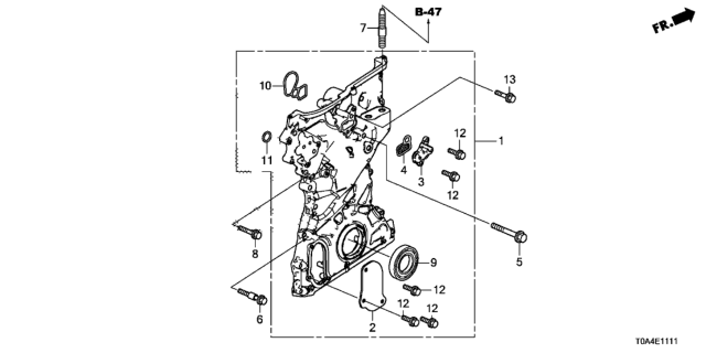 2015 Honda CR-V Cover,Chain Case Diagram for 11412-5A2-A00