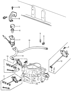 1982 Honda Civic Control Set, Carburetor Idle Diagram for 38780-PA6-005