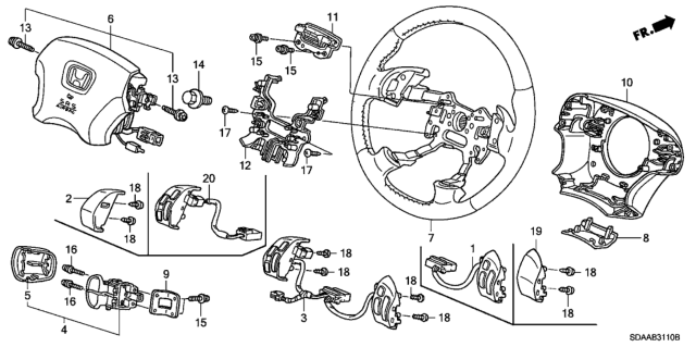 2007 Honda Accord Steering Wheel (SRS) (L4) Diagram