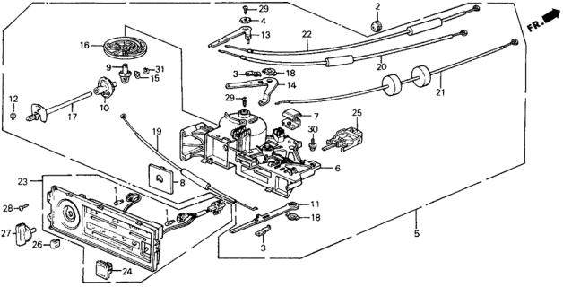 1991 Honda Civic Cable, Water Valve Control Diagram for 79544-SH5-A00