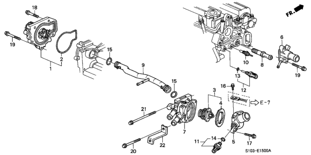 2000 Honda CR-V Water Pump - Sensor Diagram