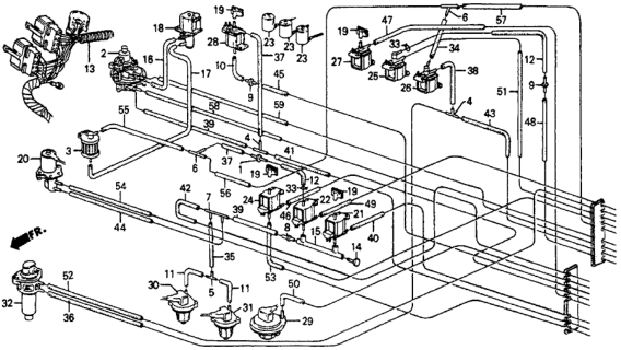 1987 Honda CRX Wire Assy. Diagram for 36041-PE1-822