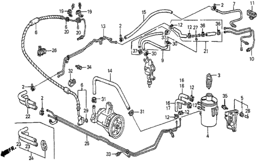 1987 Honda Prelude Tube F, Power Steering Oil Diagram for 53748-SB0-951