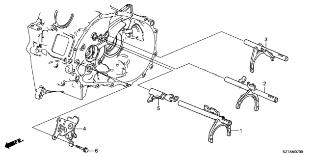 2015 Honda CR-Z MT Shift Fork - Shift Holder Diagram
