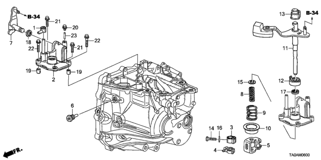 2012 Honda Accord MT Shift Arm (L4) Diagram