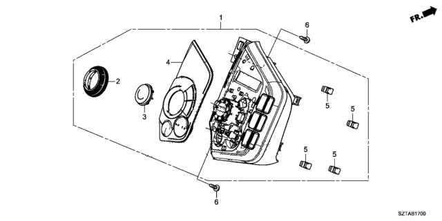 2013 Honda CR-Z Control Assy., Auto Air Conditioner *NH806L* (BLACK GUNMETAL PEARL) Diagram for 79600-SZT-A43ZC
