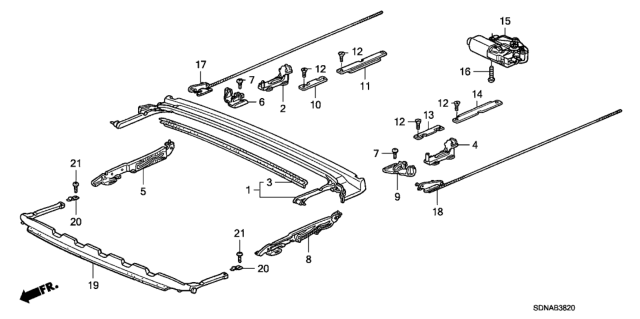 2007 Honda Accord Roof Slide Components Diagram