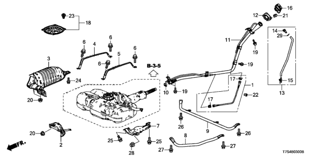 2017 Honda HR-V Pipe Comp,Fuel Tank Diagram for 17578-T7J-H00