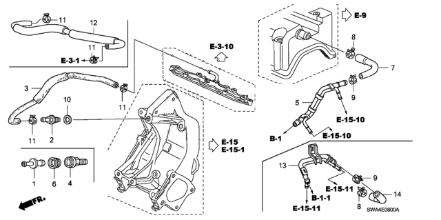 2008 Honda CR-V Pipe, Breather Diagram for 17137-RZA-000