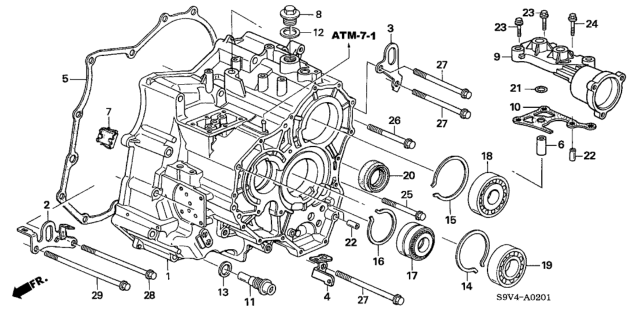 2005 Honda Pilot Set Trns Case Diagram for 21210-PVG-309